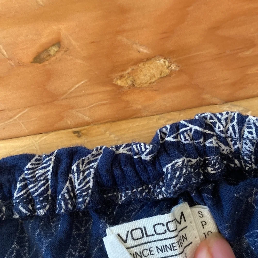 Volcom Strapless Navy‎ Blue Tropical Print Dress Small